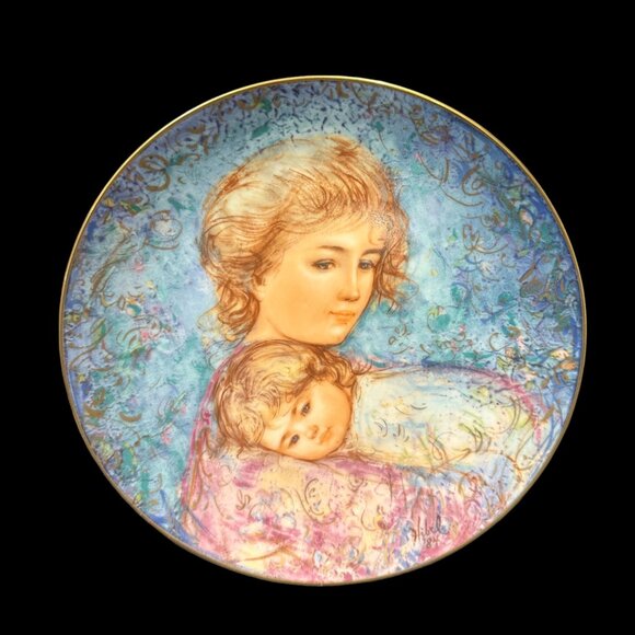 Vintage Collector Plate "Abby and Lisa", Edna Hibel Mothers Day Plate - Picture 1 of 2